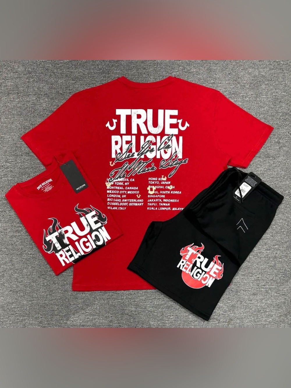 3X True Religion Shorts Set